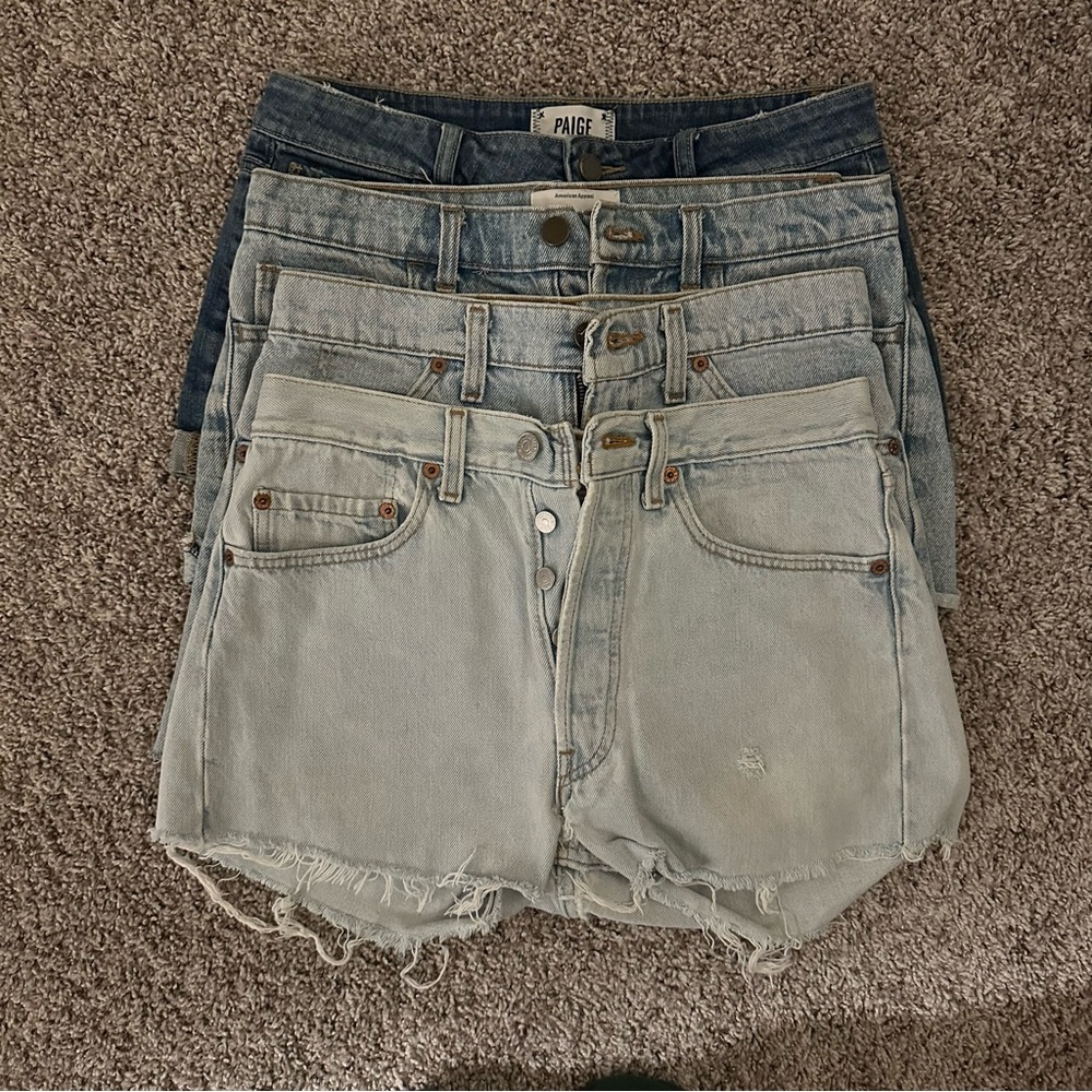 4-Pair Denim Short Bundle – Paige, American Apparel, Vintage Levi’s 550 & 501